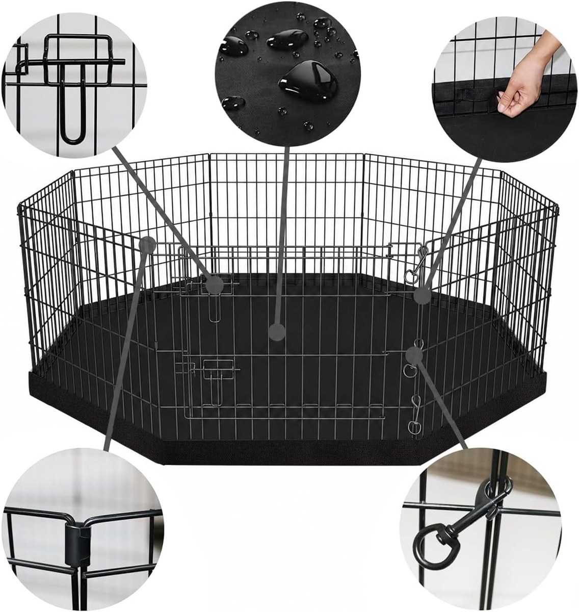 PETIME Foldable 8-Panel Playpen photo 1
