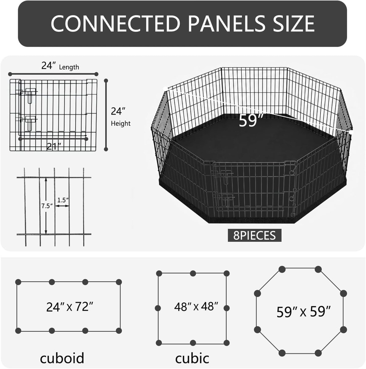 PETIME Foldable 8-Panel Playpen photo 2