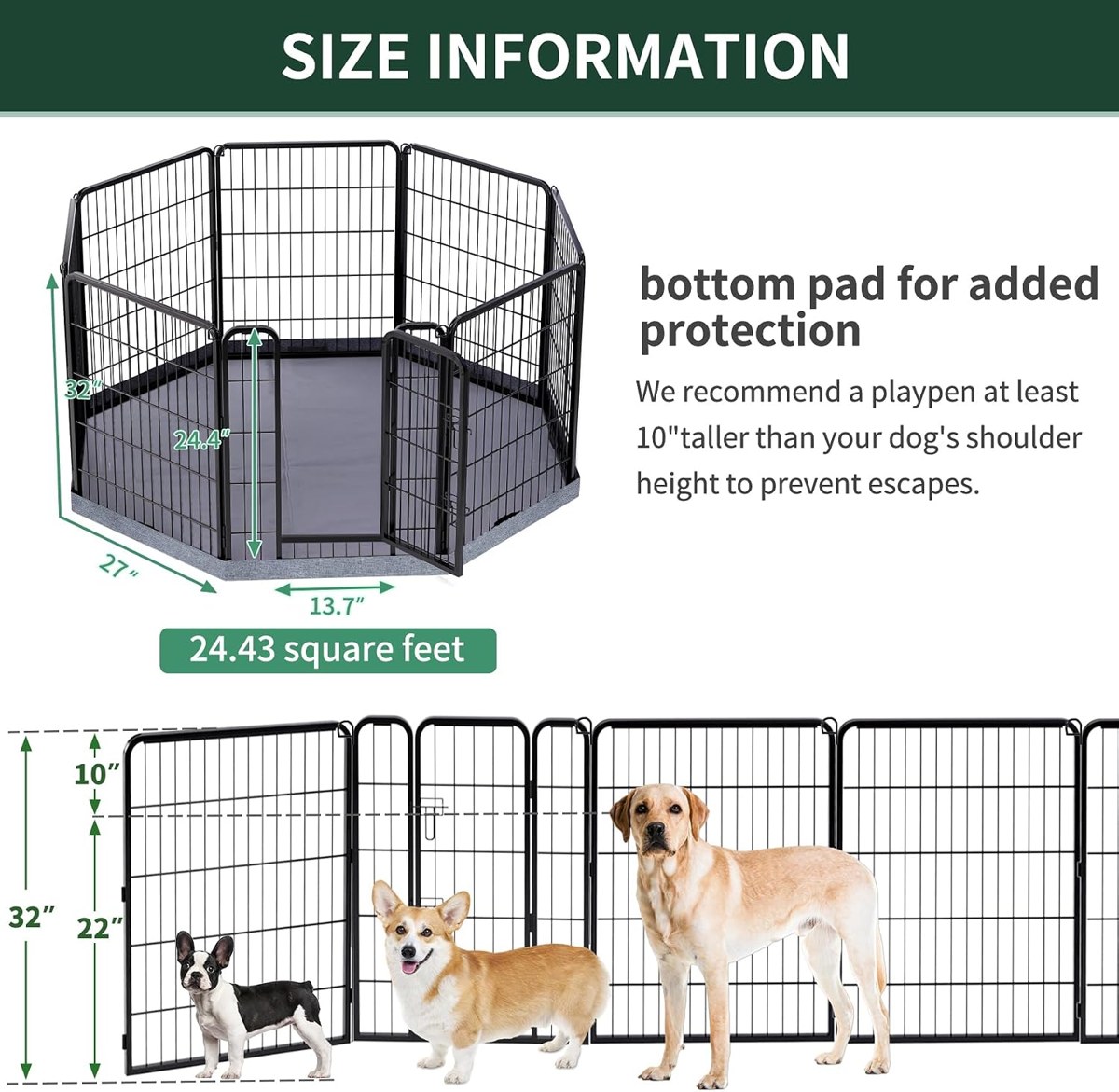 PETIME Heavy-Duty Octagon Playpen
